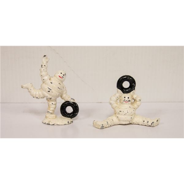 2 DIECAST METAL MICHELIN MAN COLLECTORS FIGURES