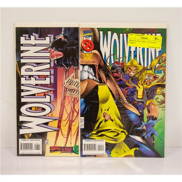 MARVEL WOLVERINE 98 AND 99 COMICS