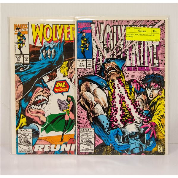 MARVEL WOLVERINE 61 AND 62 COMICS