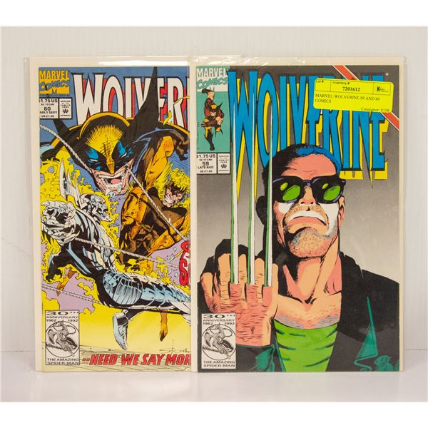 MARVEL WOLVERINE 59 AND 60 COMICS