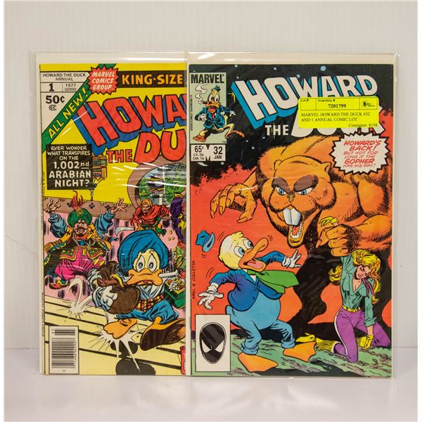 MARVEL HOWARD THE DUCK #32 AND 1 ANNUAL COMIC LOT