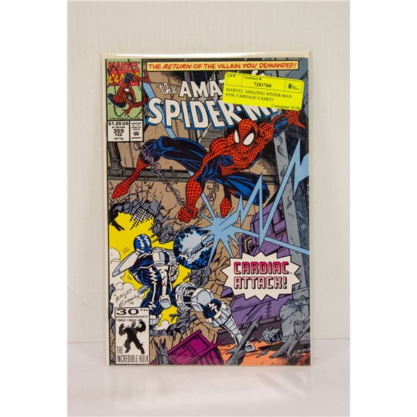 MARVEL AMAZING SPIDER-MAN #359, CARNAGE CAMEO