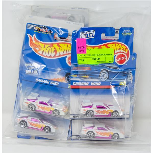 BAG OF CARDED HOT WHEELS CARS