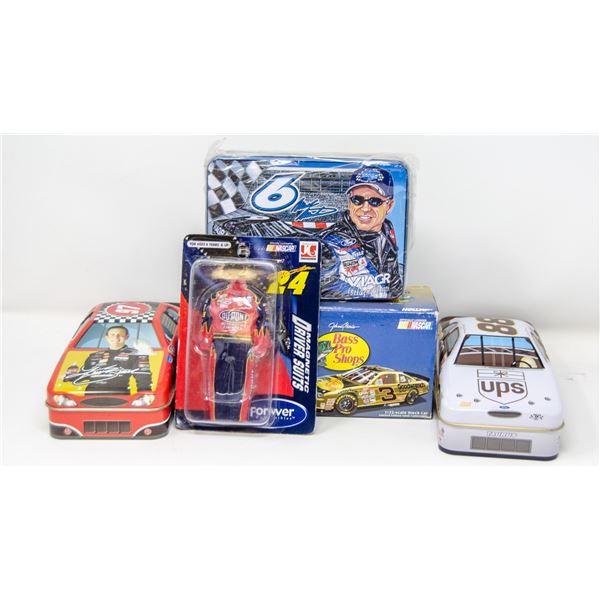 BAG FULL OF RACING CAR COLLECTIBLES