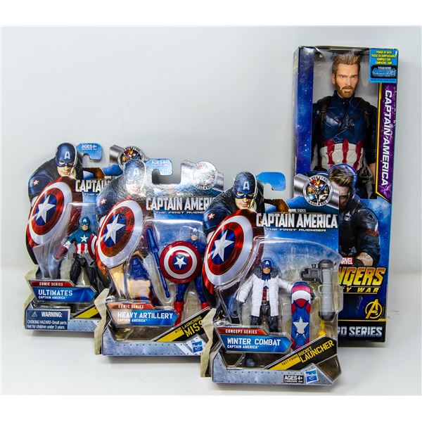 FLAT OF COLLECTIBLE CAPTAIN AMERICA FIGURES