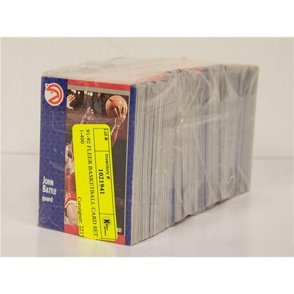 91-92 FLEER BASKETBALL CARD SET 1-400