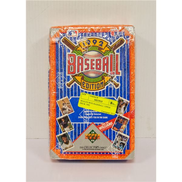 SEALED BOX BASEBALL UPPER DECK 1992