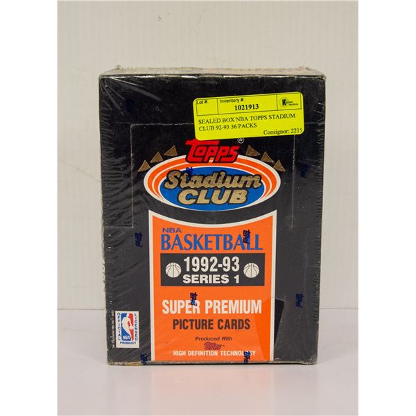 SEALED BOX NBA TOPPS STADIUM CLUB 92-93 36 PACKS