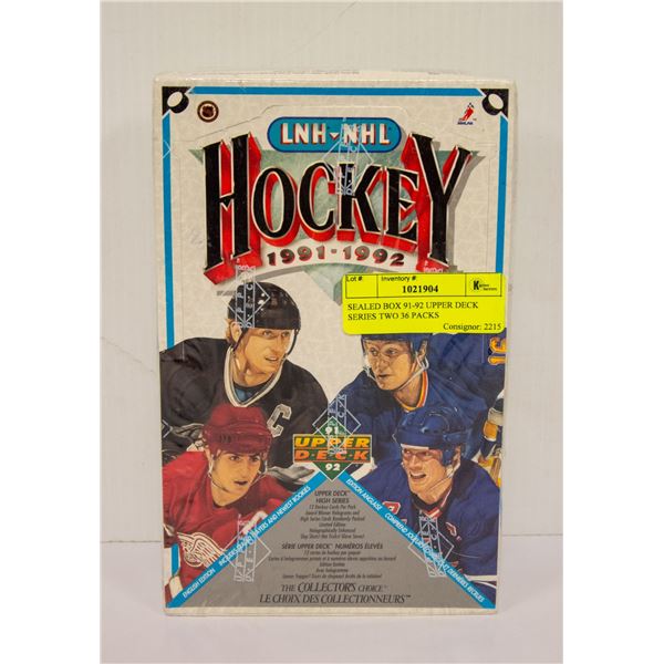 SEALED BOX 91-92 UPPER DECK SERIES TWO 36 PACKS