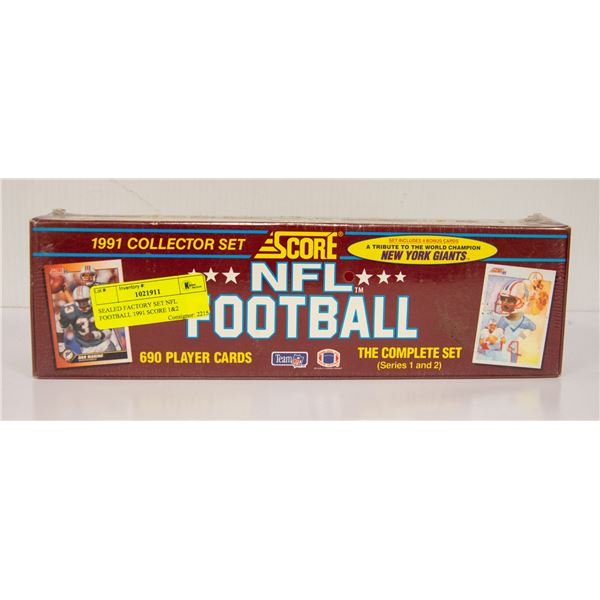 SEALED FACTORY SET NFL FOOTBALL 1991 SCORE 1&2