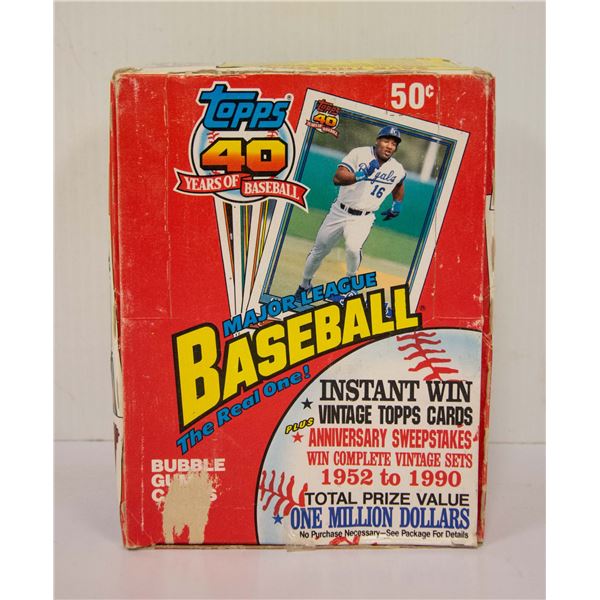 SEALED BOX 1991 TOPPS BASEBALL 36 PACKS