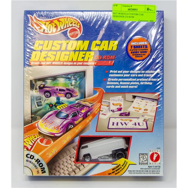 HOT WHEELS CUSTOM CAR DESIGNER CD ROM