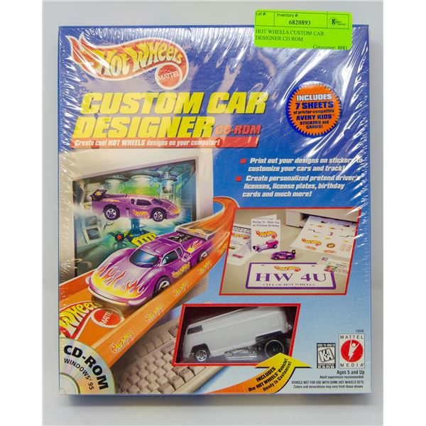 HOT WHEELS CUSTOM CAR DESIGNER CD ROM