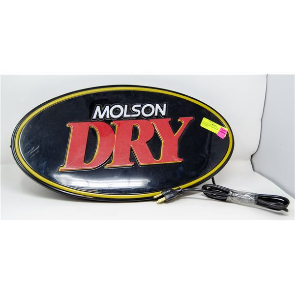 VTG MOLSON DRY LIGHP UP SIGN 20" LONG