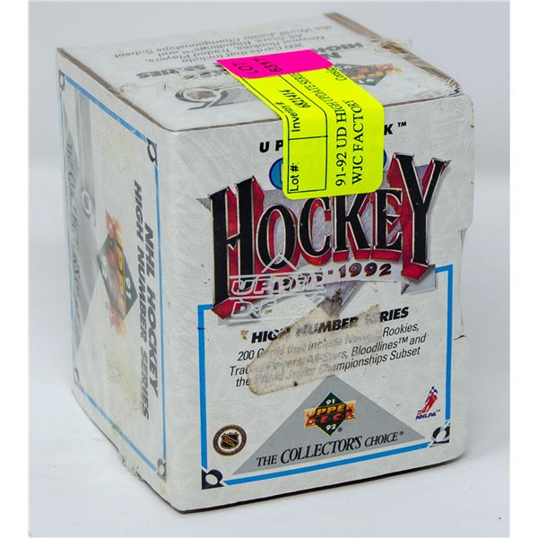 91-92 UD HIGH UPDATE SERIES RC'S WJC FACTORY