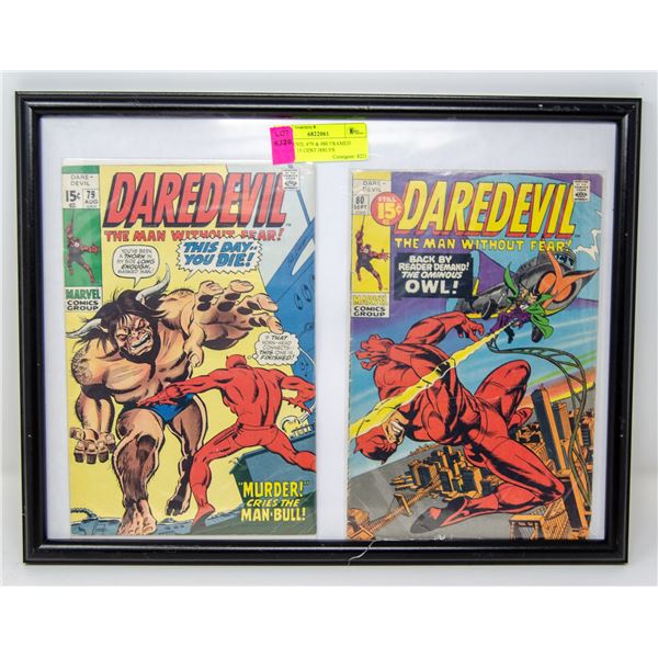 DAREDEVIL #79 & #80 FRAMED COMICS 15 CENT ISSUES