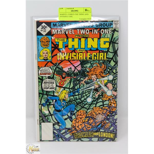 MARVEL COMICS THE THING AND INVISIBLE GIRL