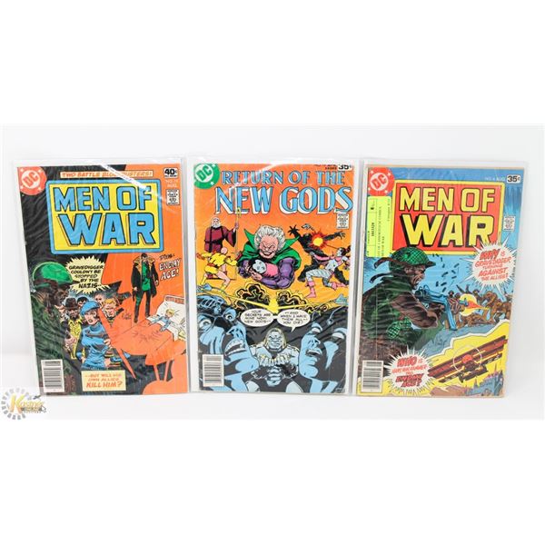 LOT OF 3 ASSORTED DC COMICS MEN OF WAR