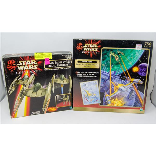 STAR WARS PUZZLE AND EPISODE 1 DROIDS FIGHTERS