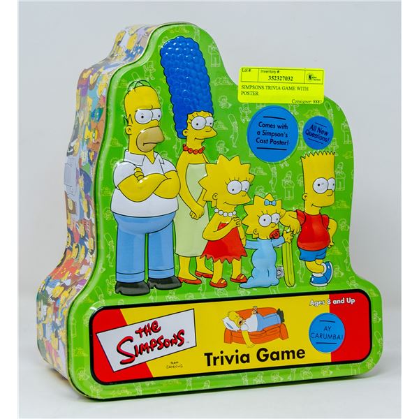 SIMPSONS TRIVIA GAME WITH POSTER