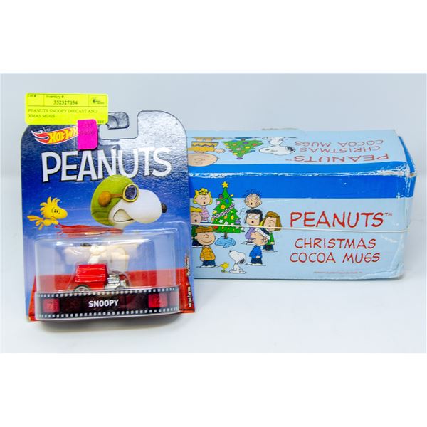 PEANUTS SNOOPY DIECAST AND XMAS MUGS
