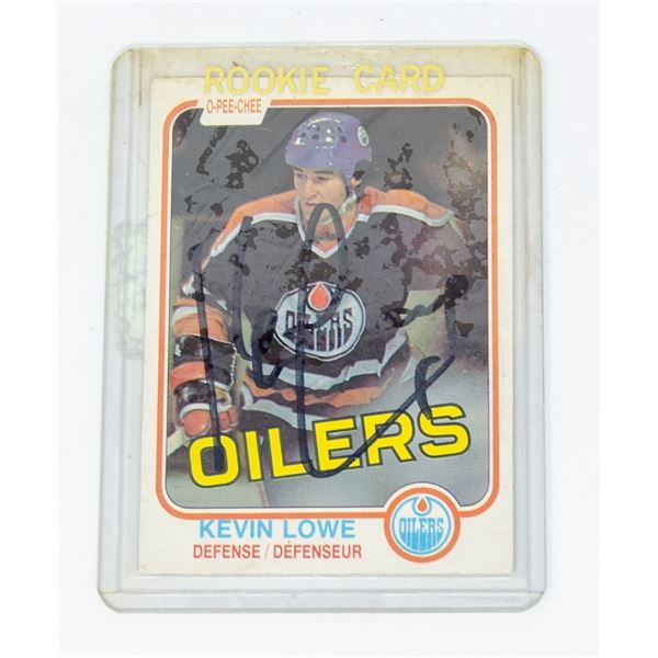 SIGNED KEVIN LOWE ROOKIE CARD O-PEE-CHEE CARD