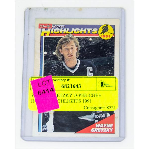WAYNE GRETZKY O-PEE-CHEE HOCKEY HIGHLIGHTS 1991