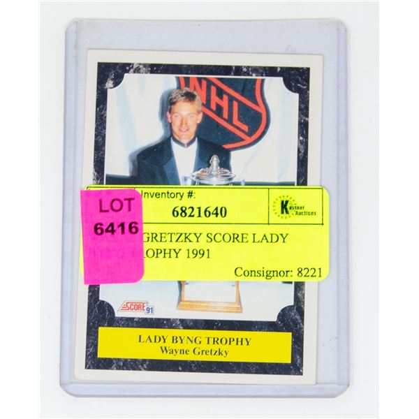 WAYNE GRETZKY SCORE LADY BYNG TROPHY 1991