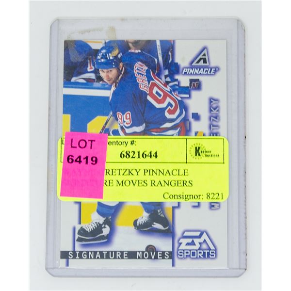 WAYNE GRETZKY PINNACLE SIGNATURE MOVES RANGERS
