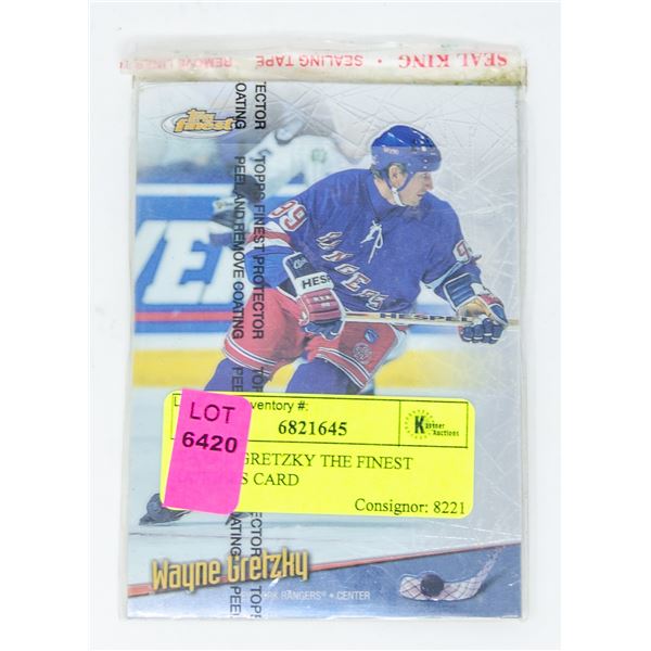 WAYNE GRETZKY THE FINEST RANGERS CARD