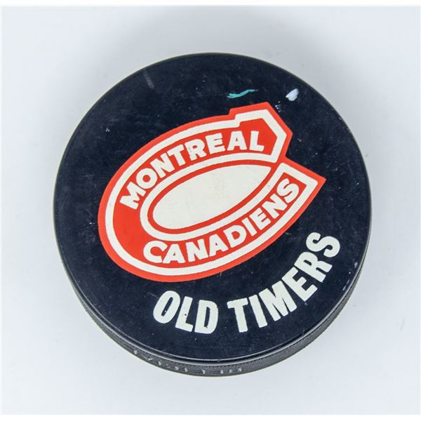 MONTREAL CANADIAN 'OLD TIMERS' HOCKEY PUCK