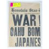 Image 1 : VINTAGE HONOLULU STAR ATTACK ON PEARL HARBOR
