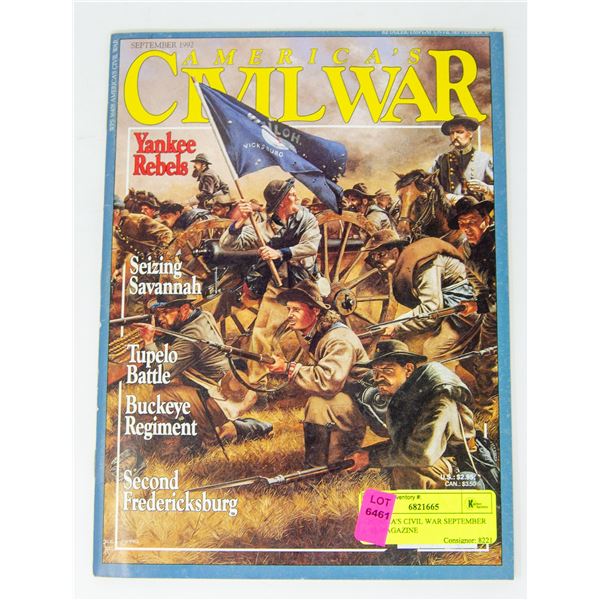 AMERICA'S CIVIL WAR SEPTEMBER 1992 MAGAZINE