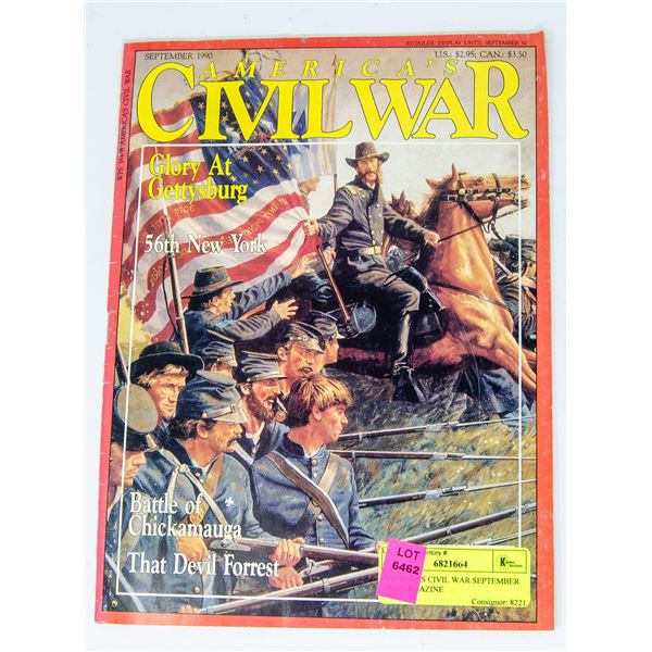 AMERICA'S CIVIL WAR SEPTEMBER 1990 MAGAZINE