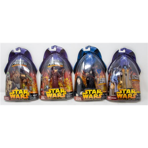 FLAT OF 4 STAR WARS SNEAK PREVIEW FIGURES