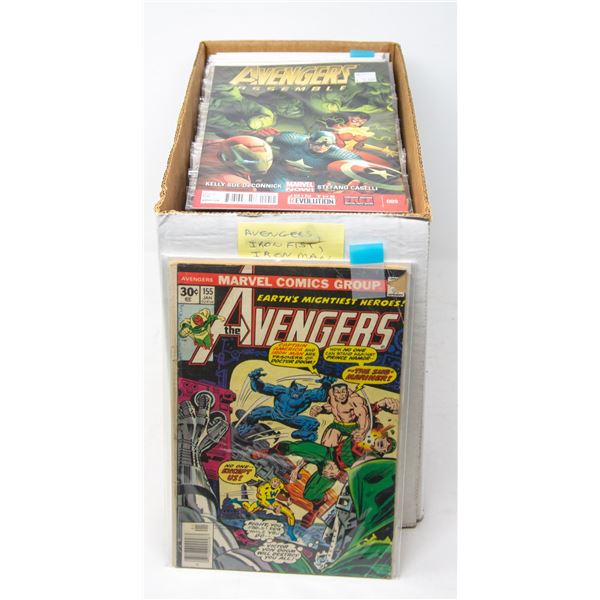 BOX OF AVENGERS, IRON MAN AND IRON FIST COMICS