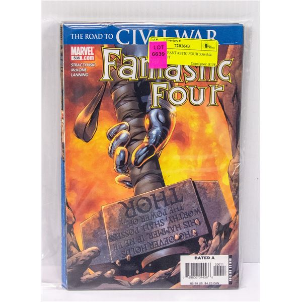 MARVEL FANTASTIC FOUR 536-544 COMIC LOT