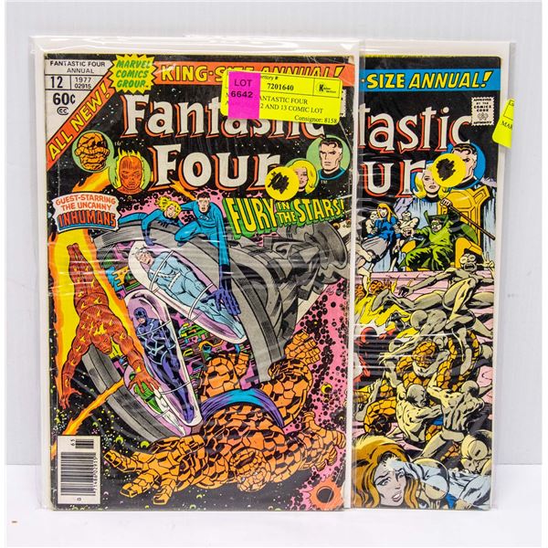 MARVEL FANTASTIC FOUR ANNUALS 12 AND 13 COMIC LOT