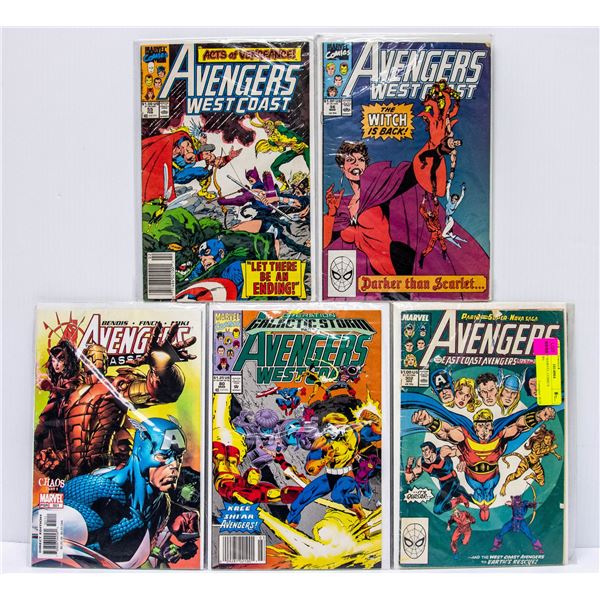LOT OF 5 MARVEL COMICS AVENGERS