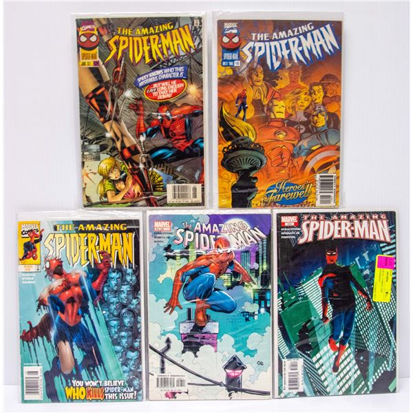 LOT OF 5 MARVEL COMICS THE AMAZING SPIDERMAN