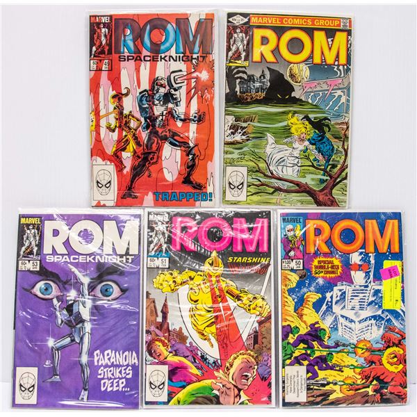 LOT OF 5 MARVEL COMICS ROM