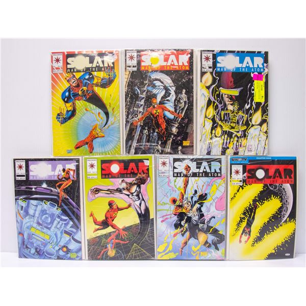LOT OF 7 VALIANT COMICS SOLAR MAN OF THE ATOM