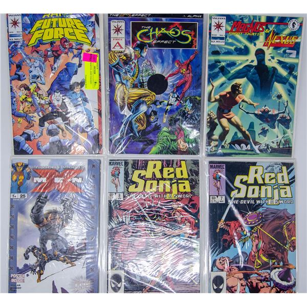 LOT OF 6 MARVEL AND VALIANT COMICS