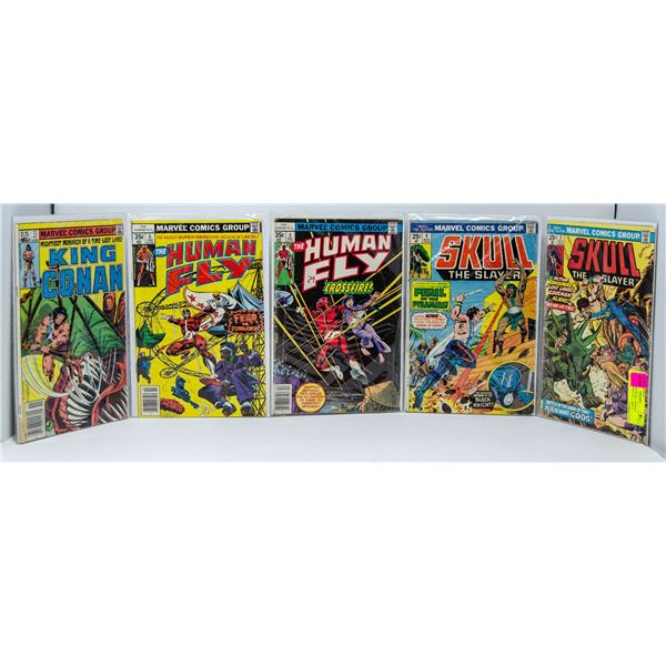 LOT OF 5 ASSORTED MARVEL COMICS HUMAN FLY, SKULL