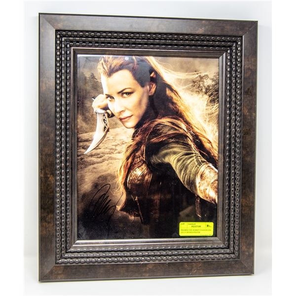 FRAMED THE HOBBIT EVANGELINE LILLY SIGNED POSTER