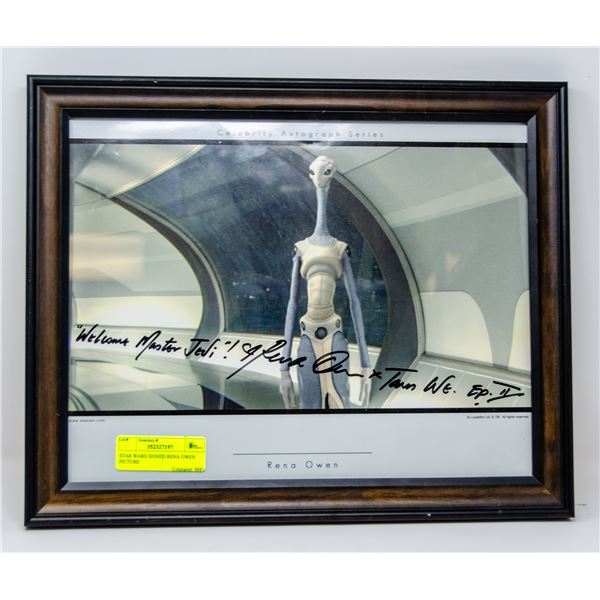 STAR WARS SIGNED RENA OWEN PICTURE
