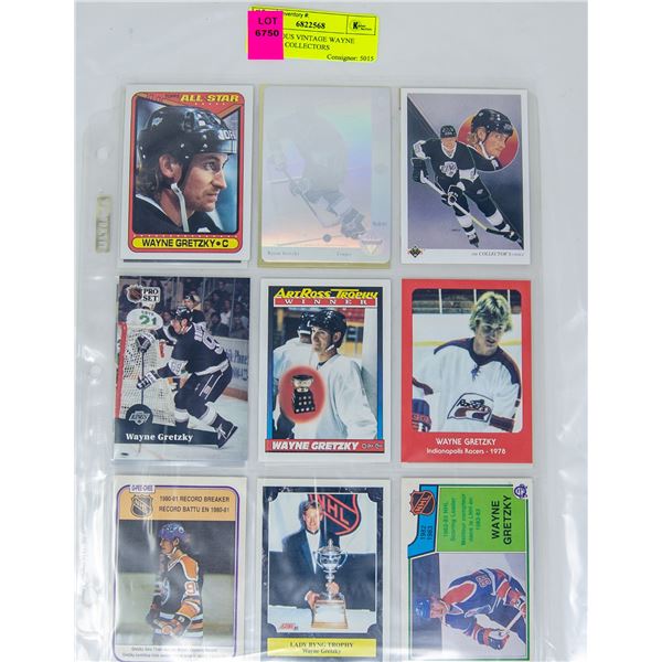 x18 VARIOUS VINTAGE WAYNE GRETZKY COLLECTORS