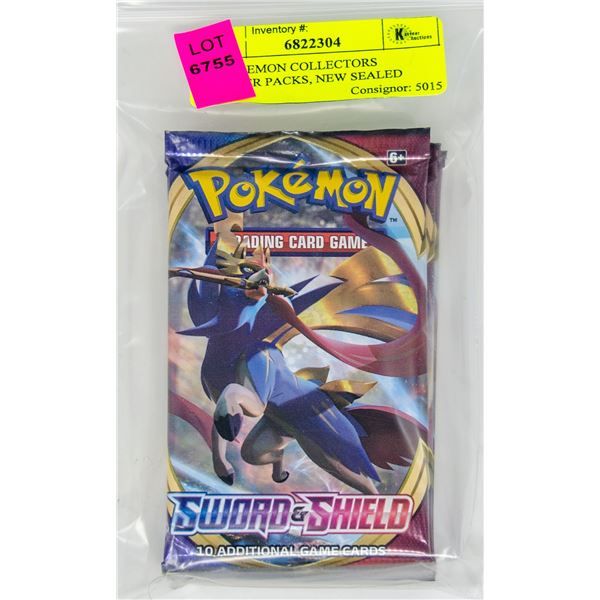 X4 POKEMON COLLECTORS BOOSTER PACKS, NEW SEALED