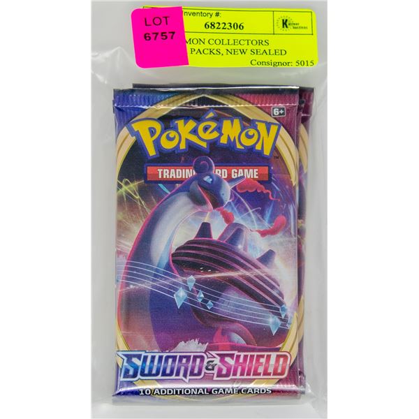 X4 POKEMON COLLECTORS BOOSTER PACKS, NEW SEALED