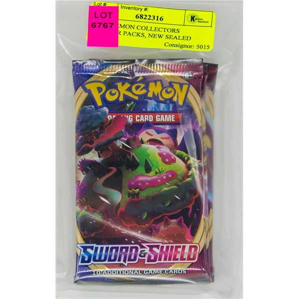X4 POKEMON COLLECTORS BOOSTER PACKS, NEW SEALED